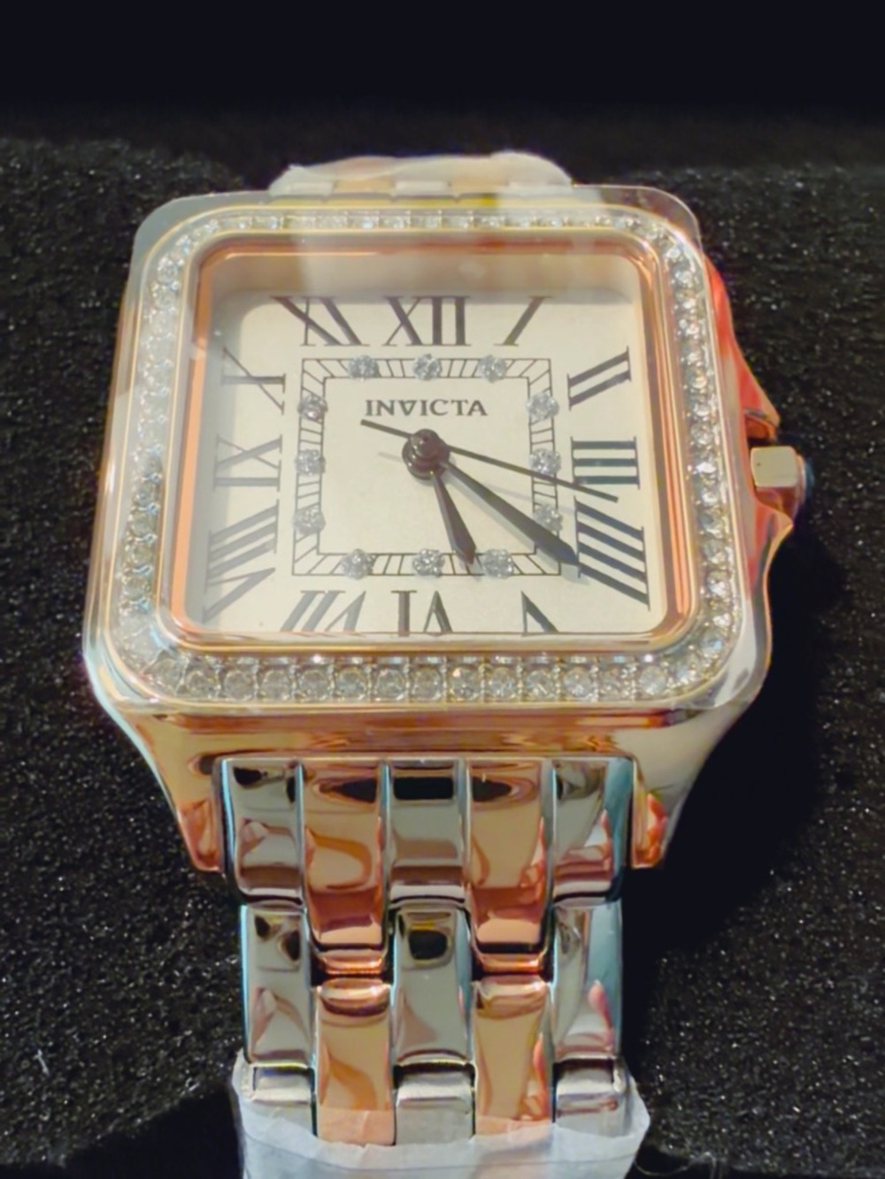 Invicta Two-Tone Square Face Crystal Watch - Rose Gold & Silver 50580